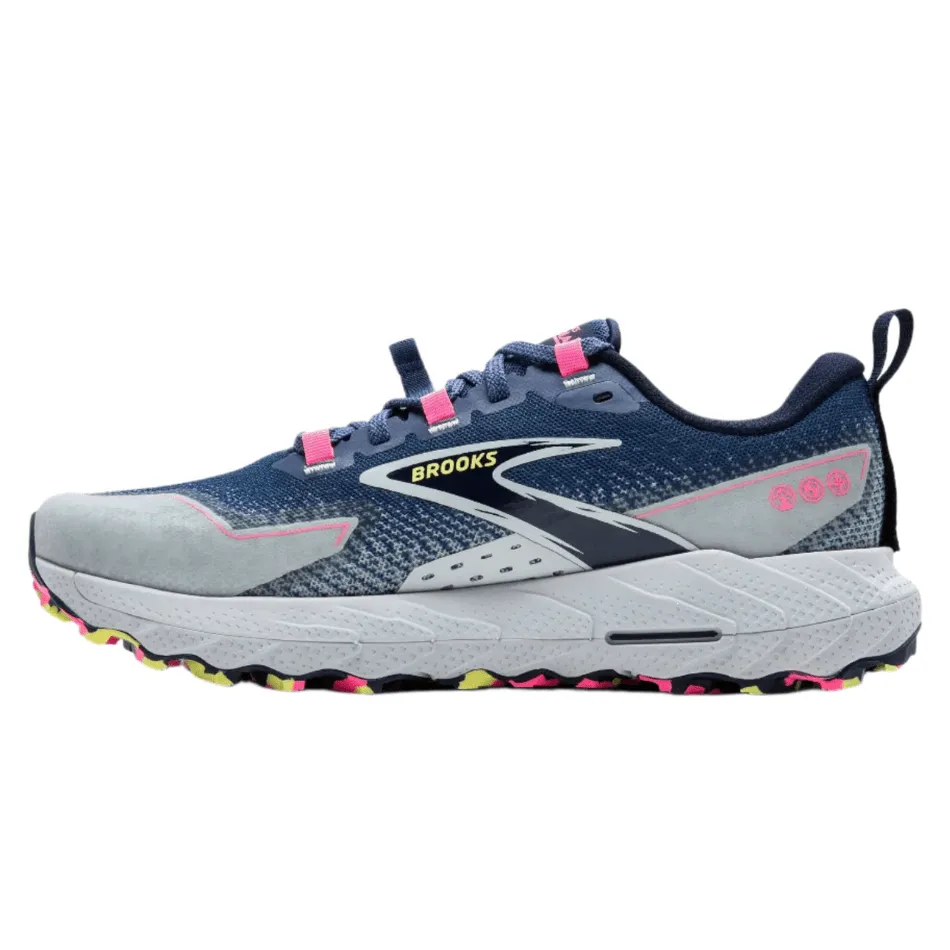 Brooks Cascadia 18 Damen-Trailrunning-Schuhe in Oceana/Pearl Blue/Rosa AW24
