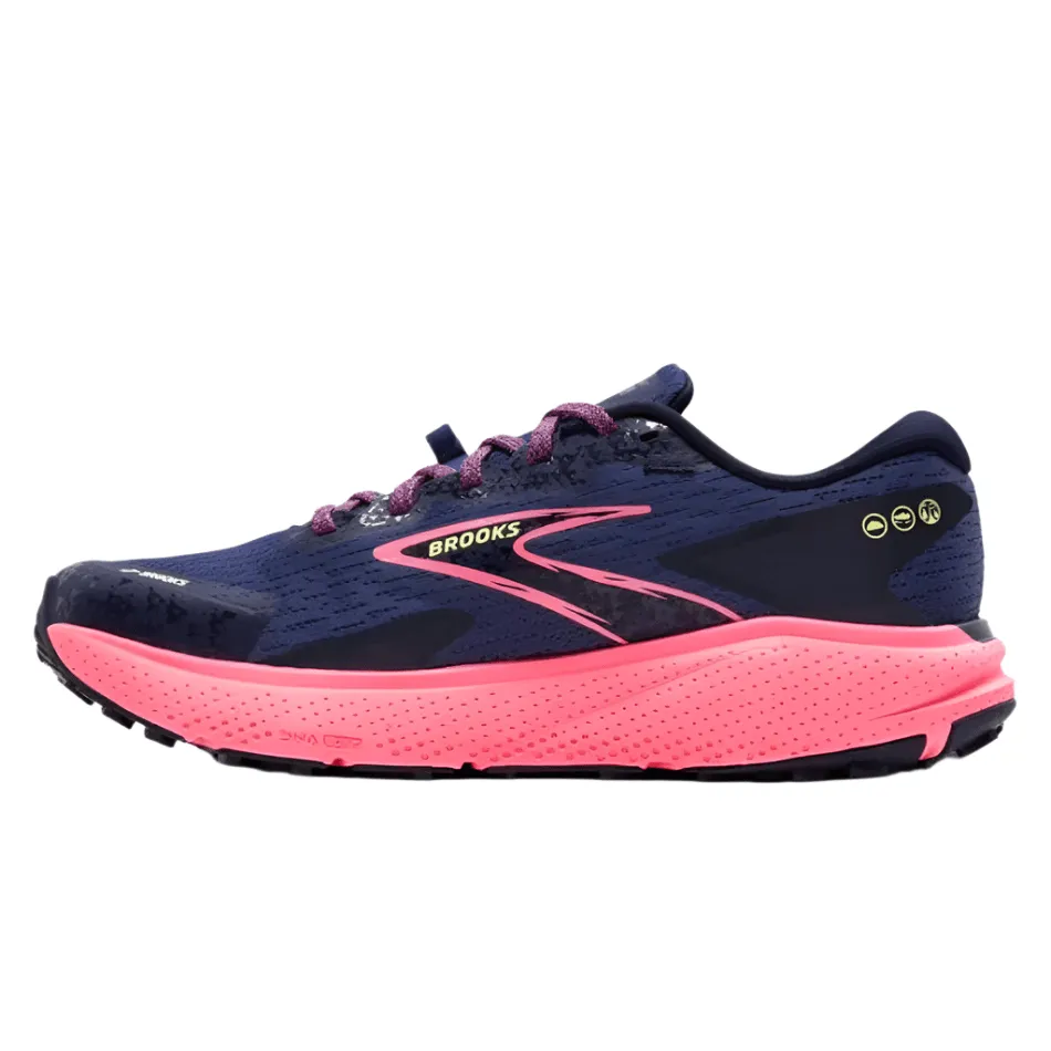 Brooks Divide 5 Damen-Laufschuhe in Graublau/Rosa/Lime AW24