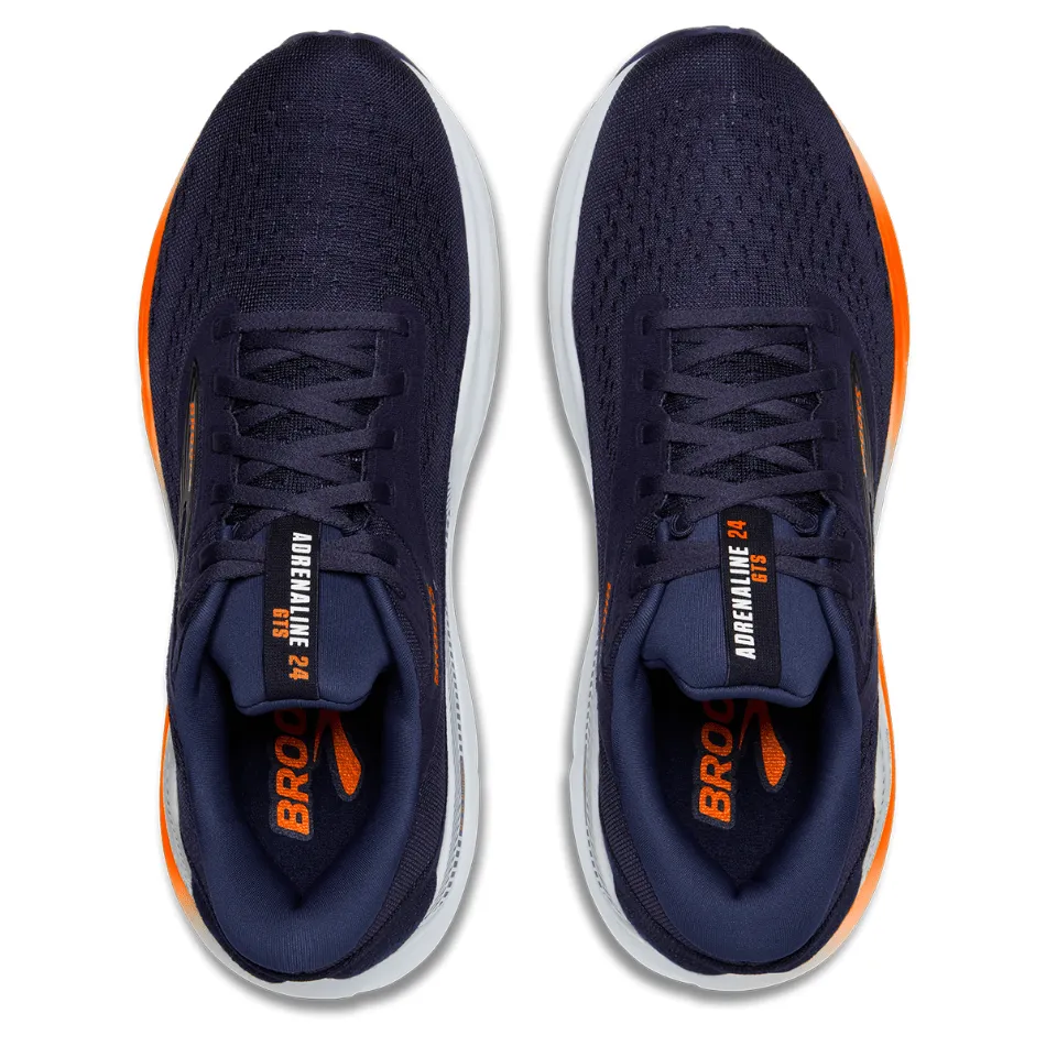 Brooks Herren Adrenaline GTS 24 Laufschuhe in Peacoat/Orange/Weiß SS25