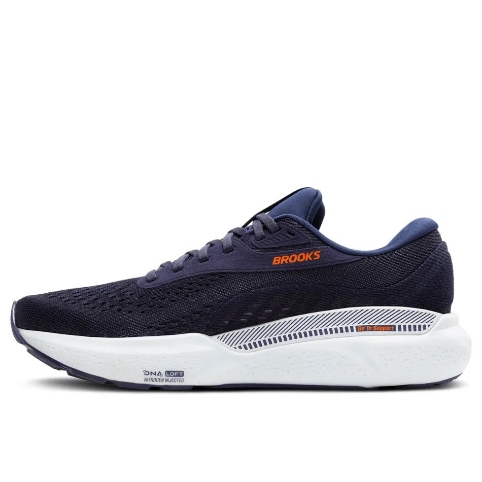 Brooks Herren Adrenaline GTS 24 Laufschuhe in Peacoat/Orange/Weiß SS25