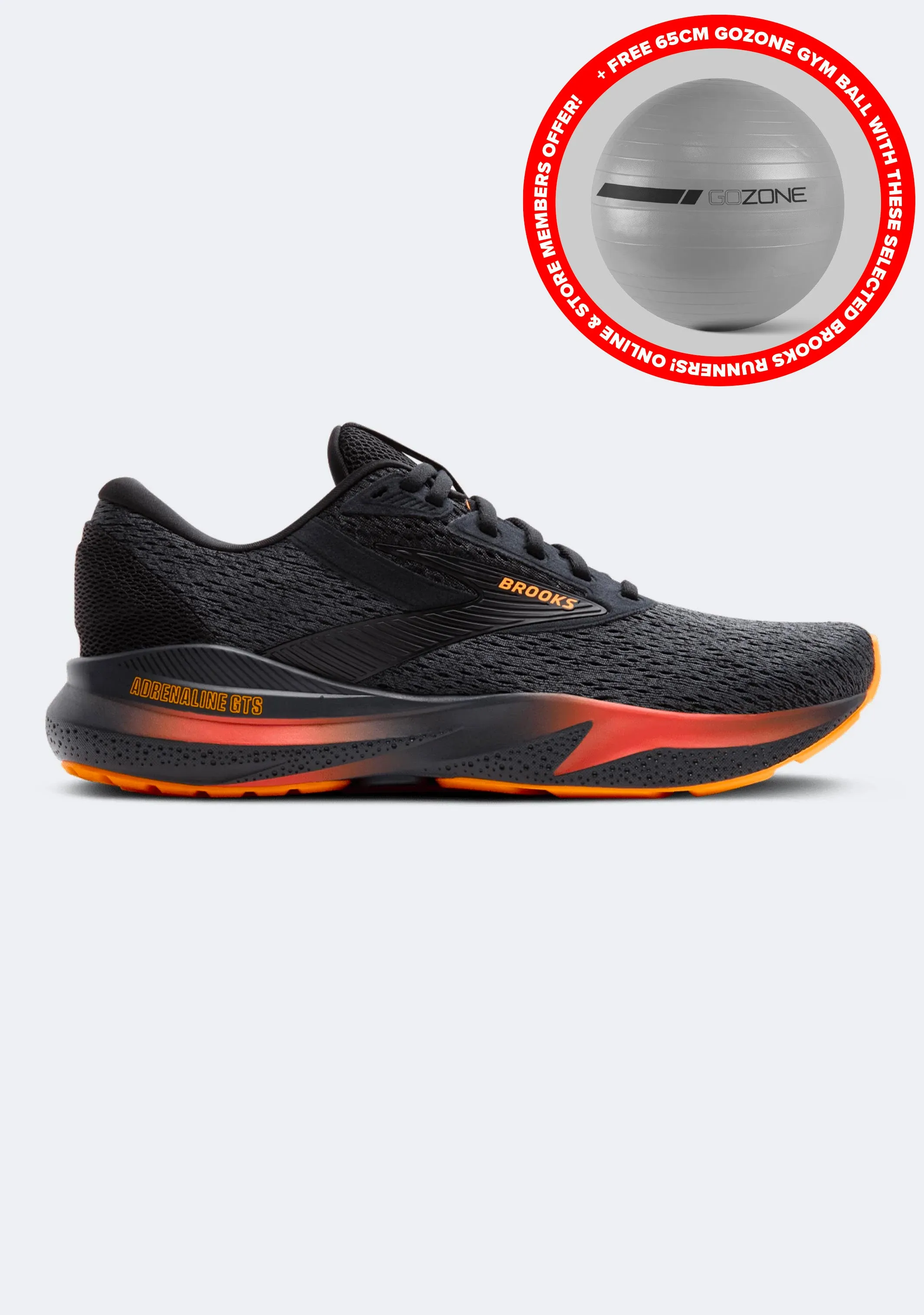 Brooks Herren Adrenaline GTS 24 mit KOSTENLOSEM GoZone-Gymnastikball