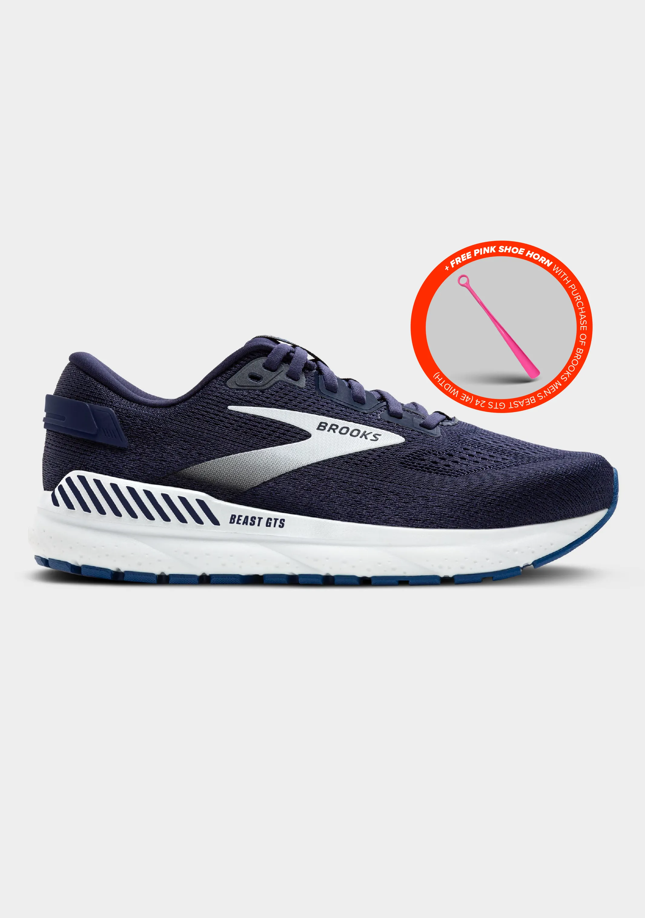Brooks Herren Beast GTS 24 (4E Weite) mit kostenlosem rosa Schuhanzieher