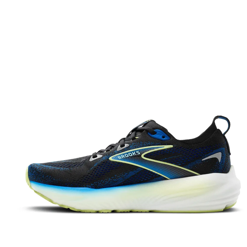 Brooks Herren Glycerin GTS 22 Laufschuhe in Schwarz/Kobalt/Neon-Gelb SS25