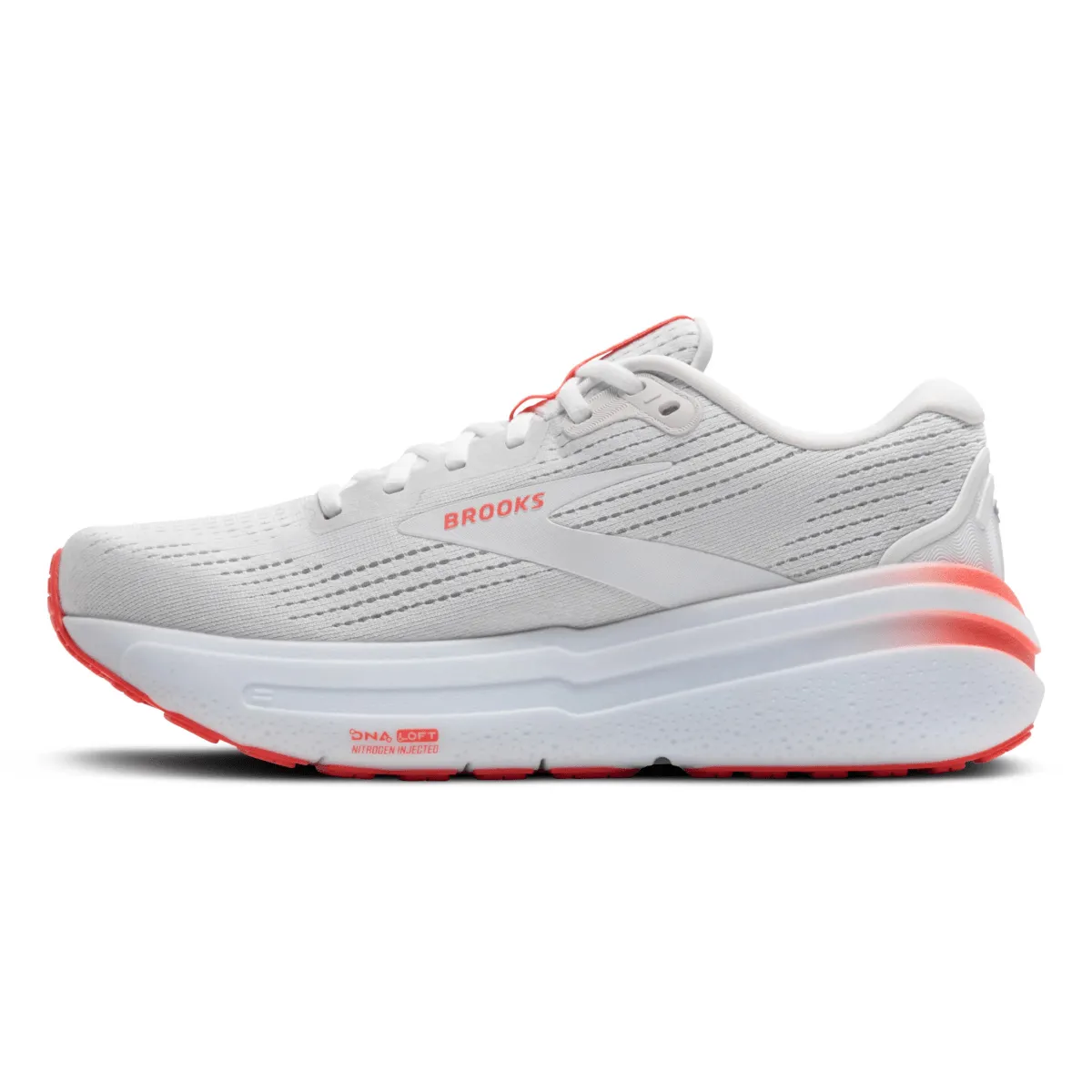 Brooks Women's Ghost Max 2 Weiß/Knallkoralle