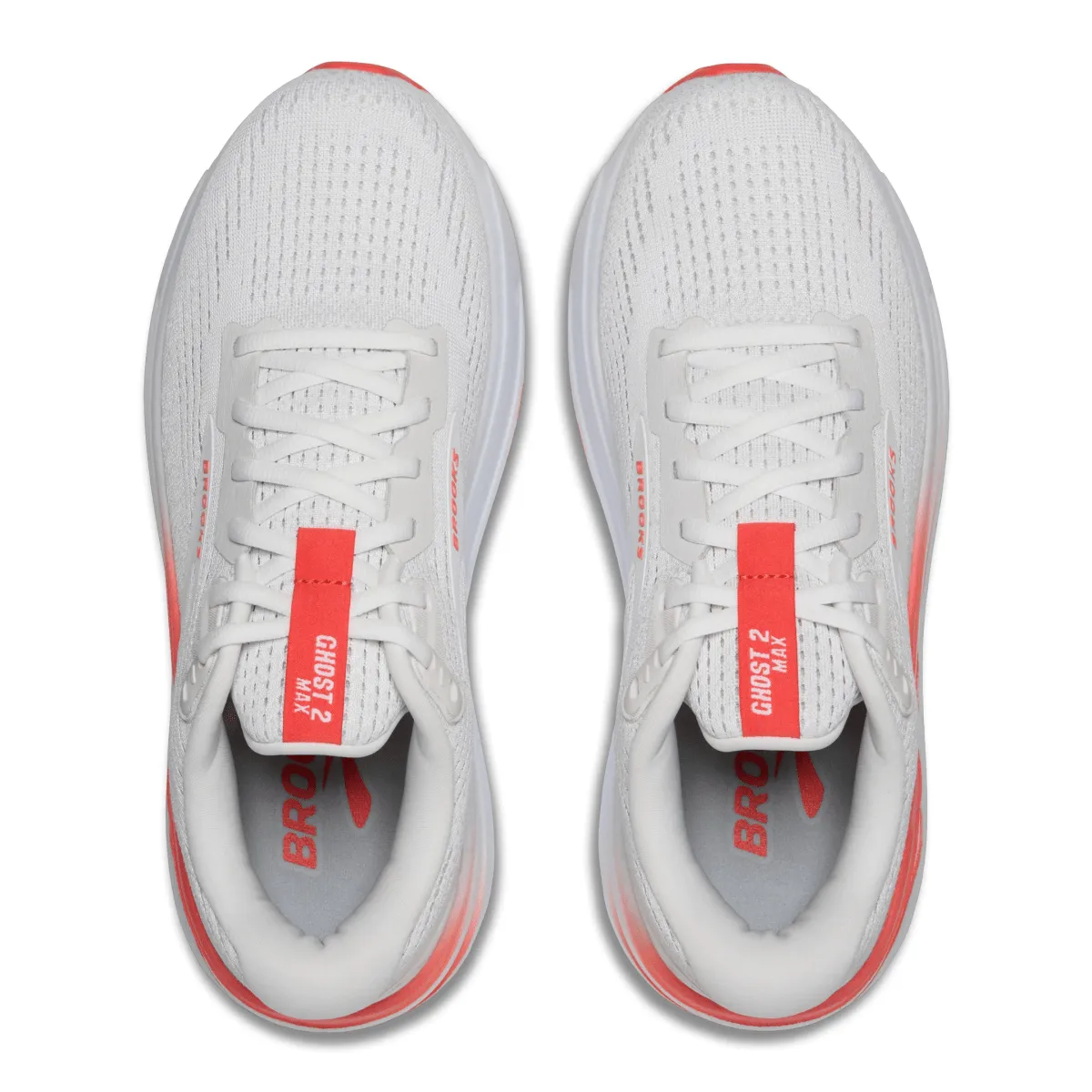 Brooks Women's Ghost Max 2 Weiß/Knallkoralle