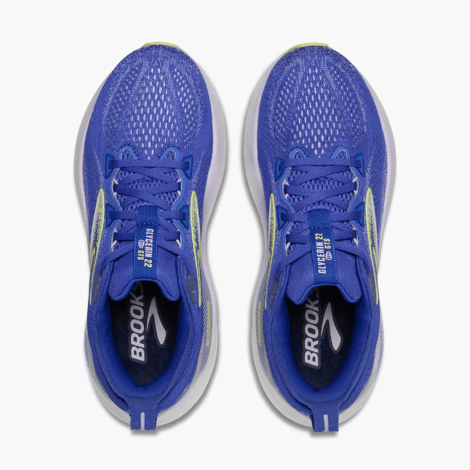 Brooks Damen Glycerin GTS 22 Laufschuhe in Amparo Blau/Hyper Iris/Gelb SS25