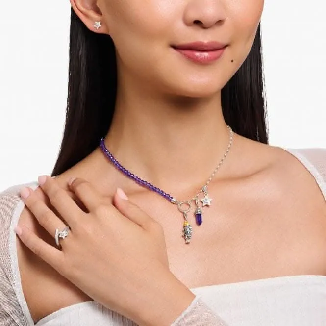 Charmista Sterling Silber Violettes Hexagon-Anhänger 2047-348-13 Thomas Sabo Sammelbare Charms