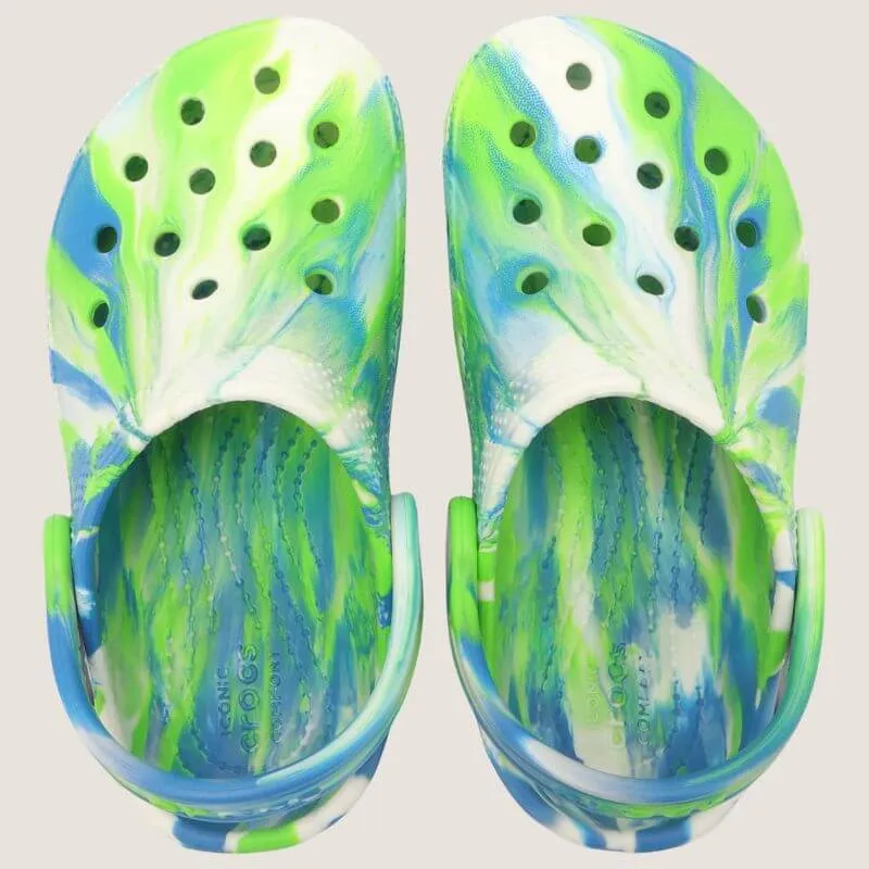 Crocs Kids Classic Glow Marmorierte Clogs_Crocs
