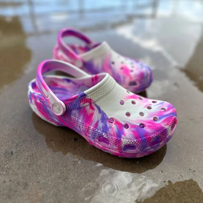 Crocs Kids Classic Glow Marmorierte Clogs_Crocs