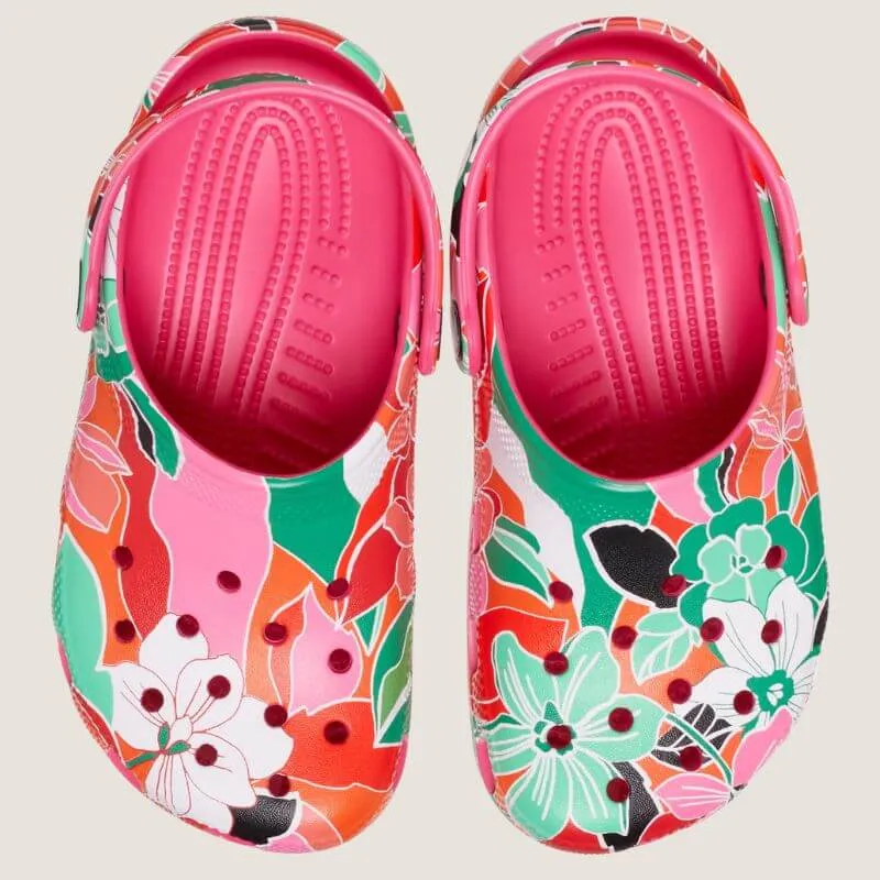 Crocs Kinder Classic Holzschnitt Blumen Clogs_Crocs