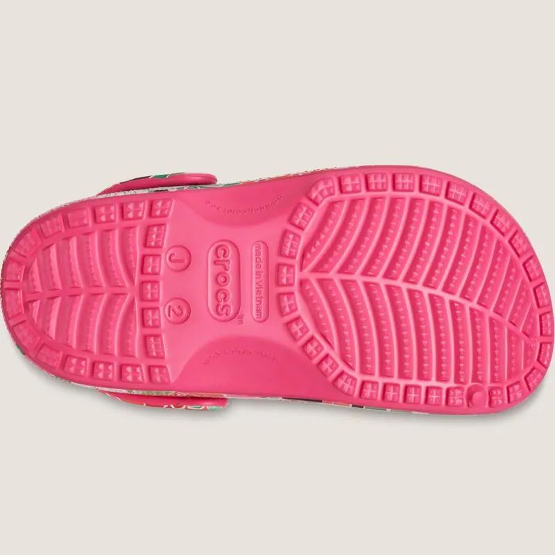 Crocs Kinder Classic Holzschnitt Blumen Clogs_Crocs