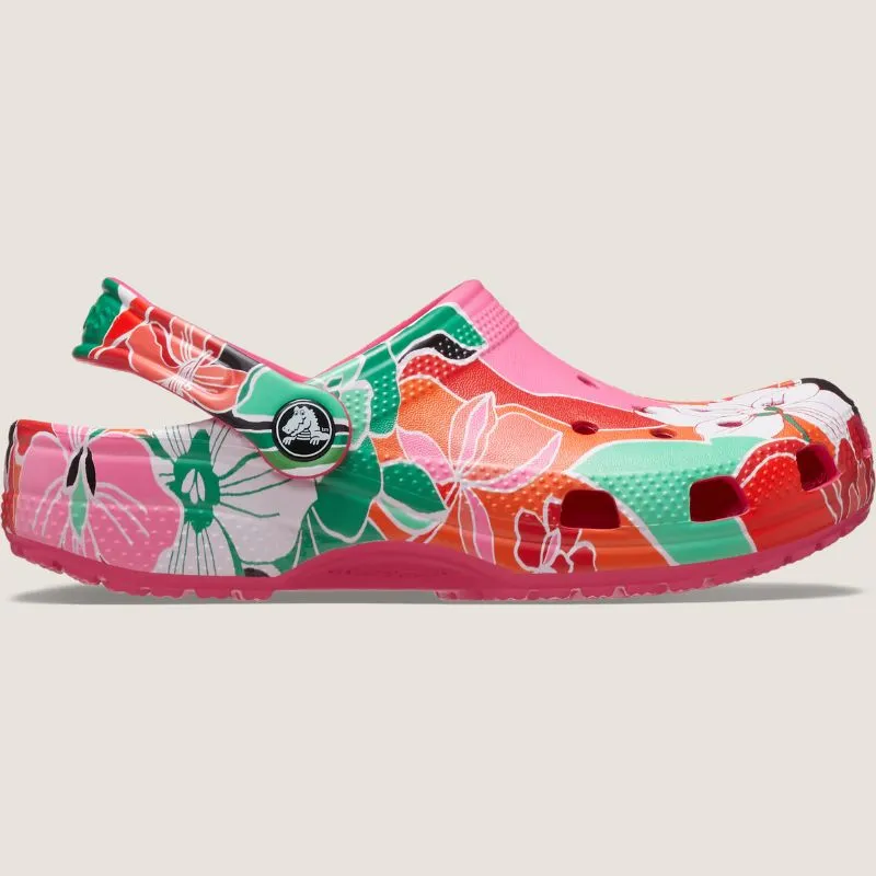 Crocs Kinder Classic Holzschnitt Blumen Clogs_Crocs
