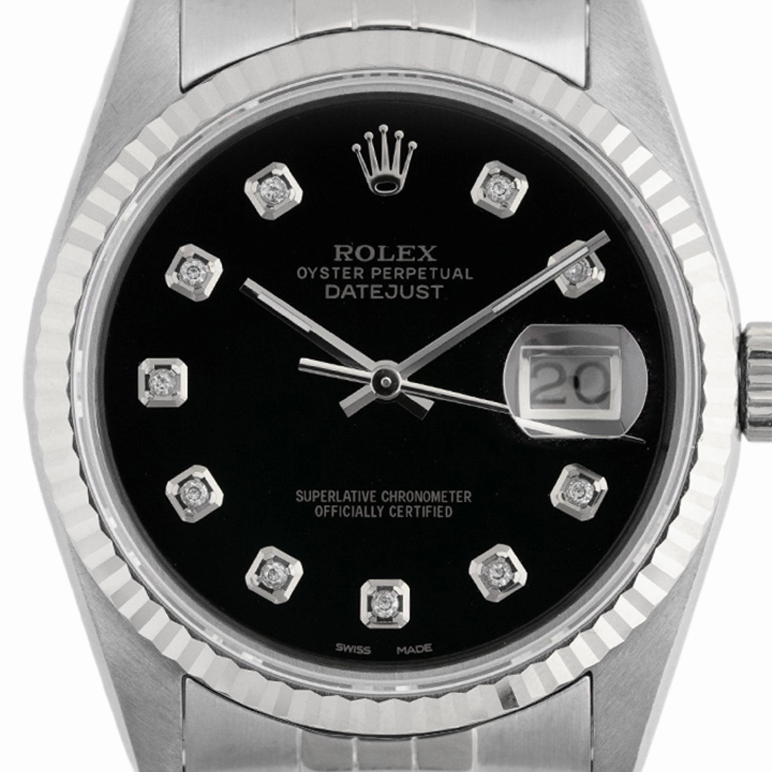 Datejust 36mm Schwarzes Diamant-Zifferblatt 1994 - 16234