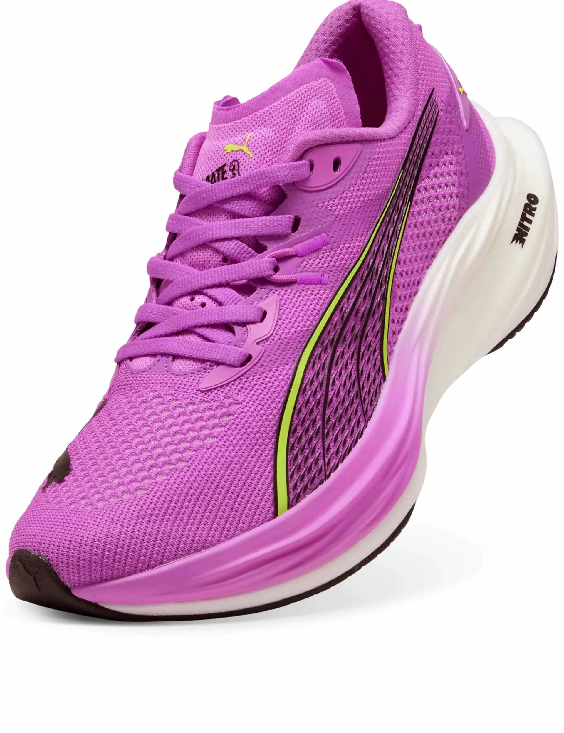 Deviate NITRO 3 Laufschuhe - Reines Magenta/Gelbe Warnung/Weiß