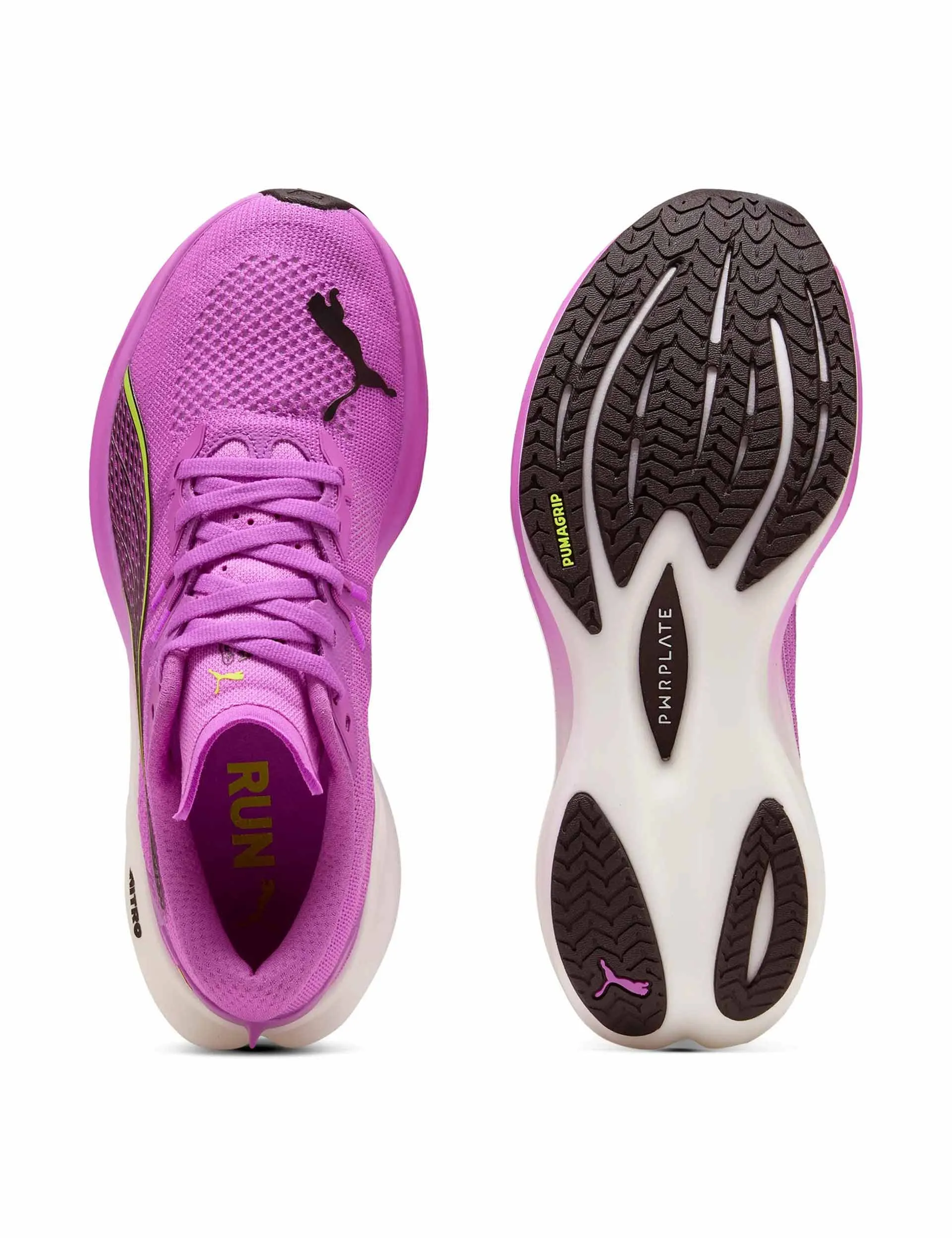 Deviate NITRO 3 Laufschuhe - Reines Magenta/Gelbe Warnung/Weiß