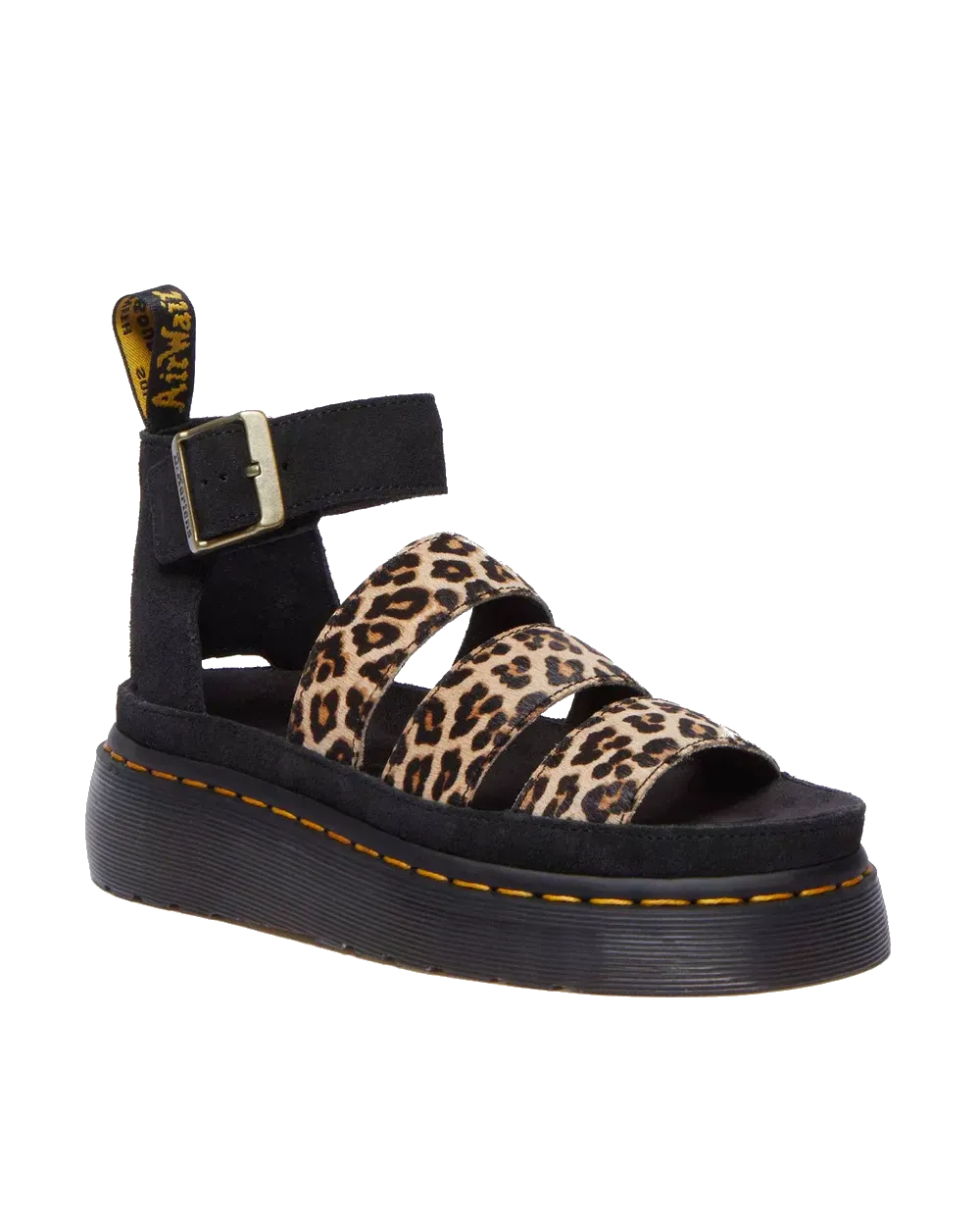 Dr. Martens Schuhe Clarissa II Quad Leopard Spot Hair On Sandalen in Hellbraun & Schwarz