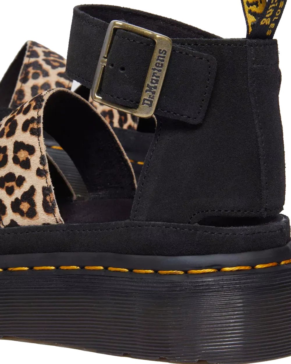 Dr. Martens Schuhe Clarissa II Quad Leopard Spot Hair On Sandalen in Hellbraun & Schwarz