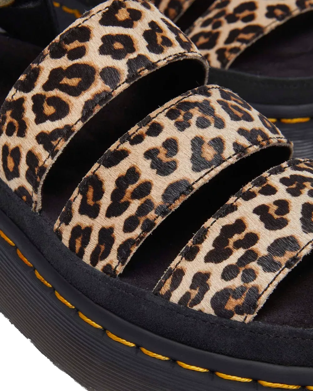 Dr. Martens Schuhe Clarissa II Quad Leopard Spot Hair On Sandalen in Hellbraun & Schwarz