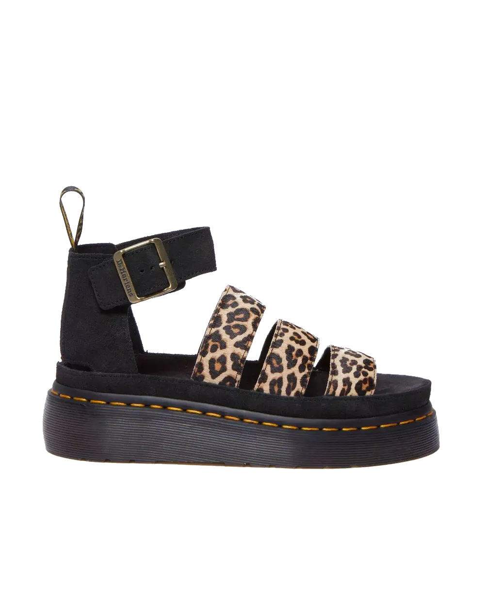 Dr. Martens Schuhe Clarissa II Quad Leopard Spot Hair On Sandalen in Hellbraun & Schwarz