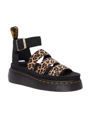 Dr. Martens Schuhe Clarissa II Quad Leopard Spot Hair On Sandalen in Hellbraun & Schwarz