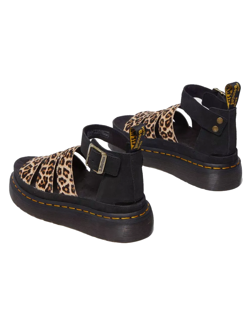 Dr. Martens Schuhe Clarissa II Quad Leopard Spot Hair On Sandalen in Hellbraun & Schwarz
