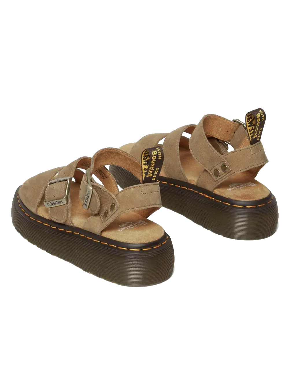 Dr. Martens Schuhe Gryphon Aufgeraute Nubuck-Leder Plateau-Sandalen in Savannah-Tan