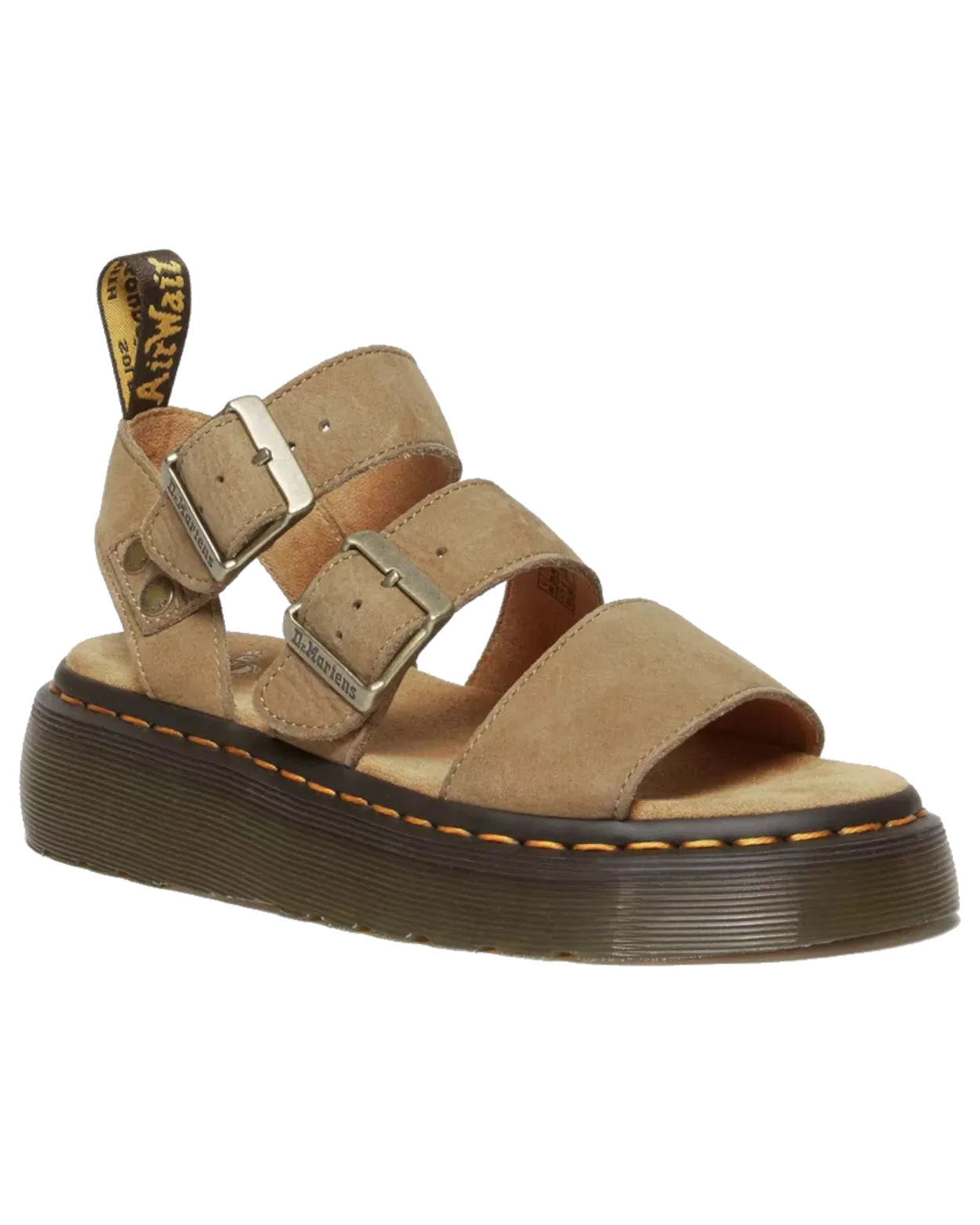 Dr. Martens Schuhe Gryphon Aufgeraute Nubuck-Leder Plateau-Sandalen in Savannah-Tan
