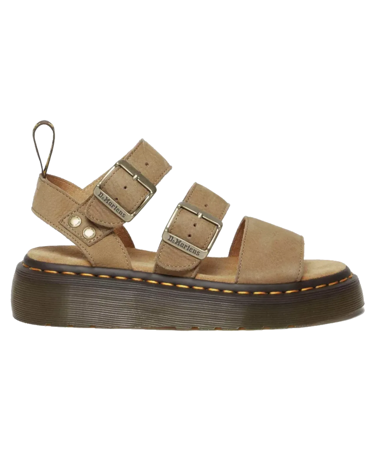 Dr. Martens Schuhe Gryphon Aufgeraute Nubuck-Leder Plateau-Sandalen in Savannah-Tan