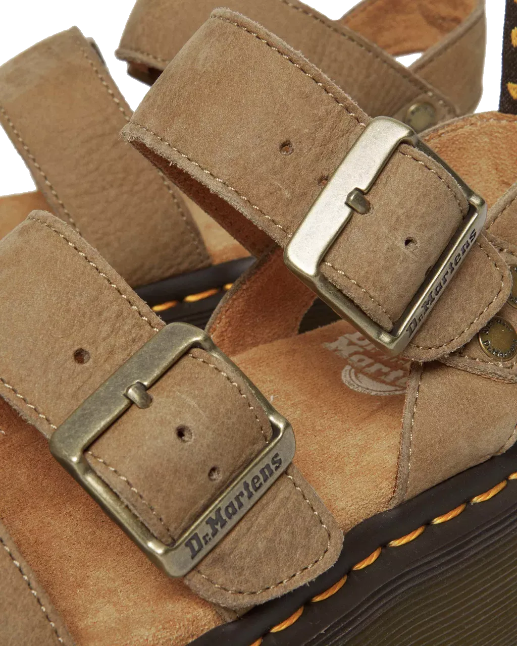 Dr. Martens Schuhe Gryphon Aufgeraute Nubuck-Leder Plateau-Sandalen in Savannah-Tan