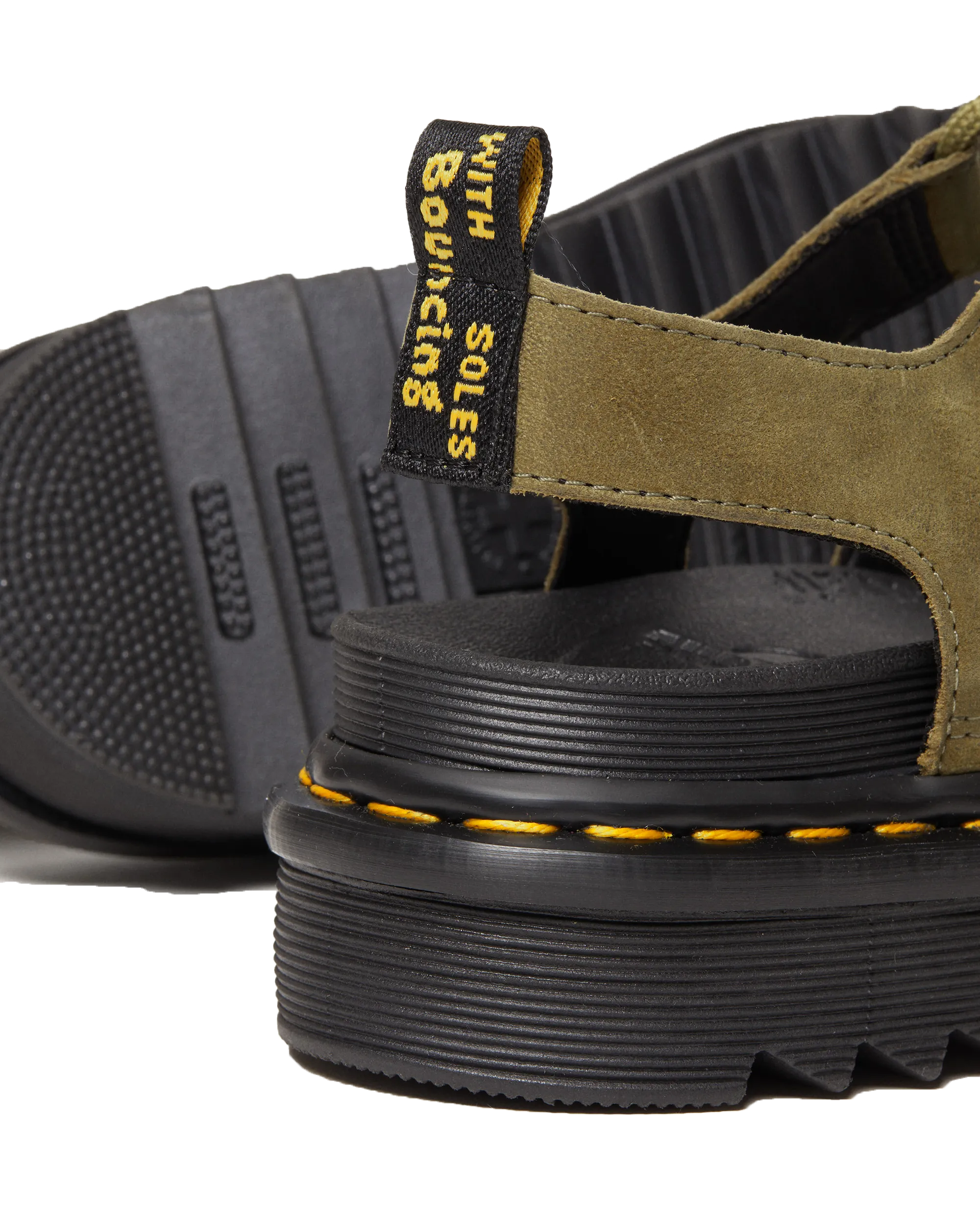 Dr. Martens Schuhe Nartilla Aufgeraute Nubuck-Schnürer Gladiatoren-Sandalen in gedämpftem Oliv