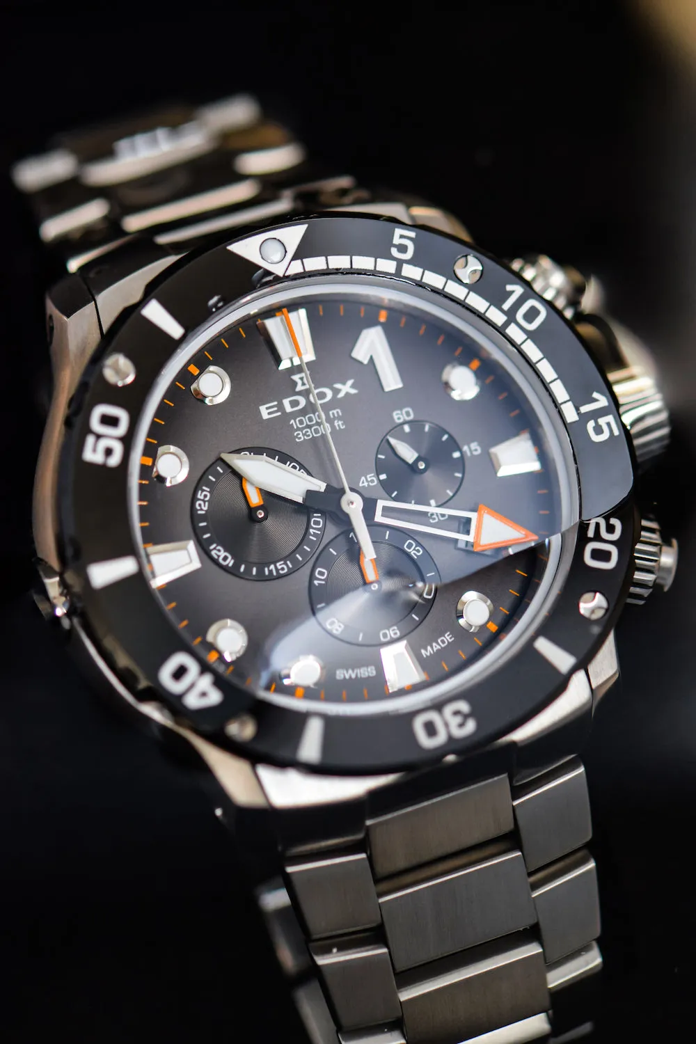 Edox Uhren Edox CO-1 Chrono Quarz Titan Armbanduhr