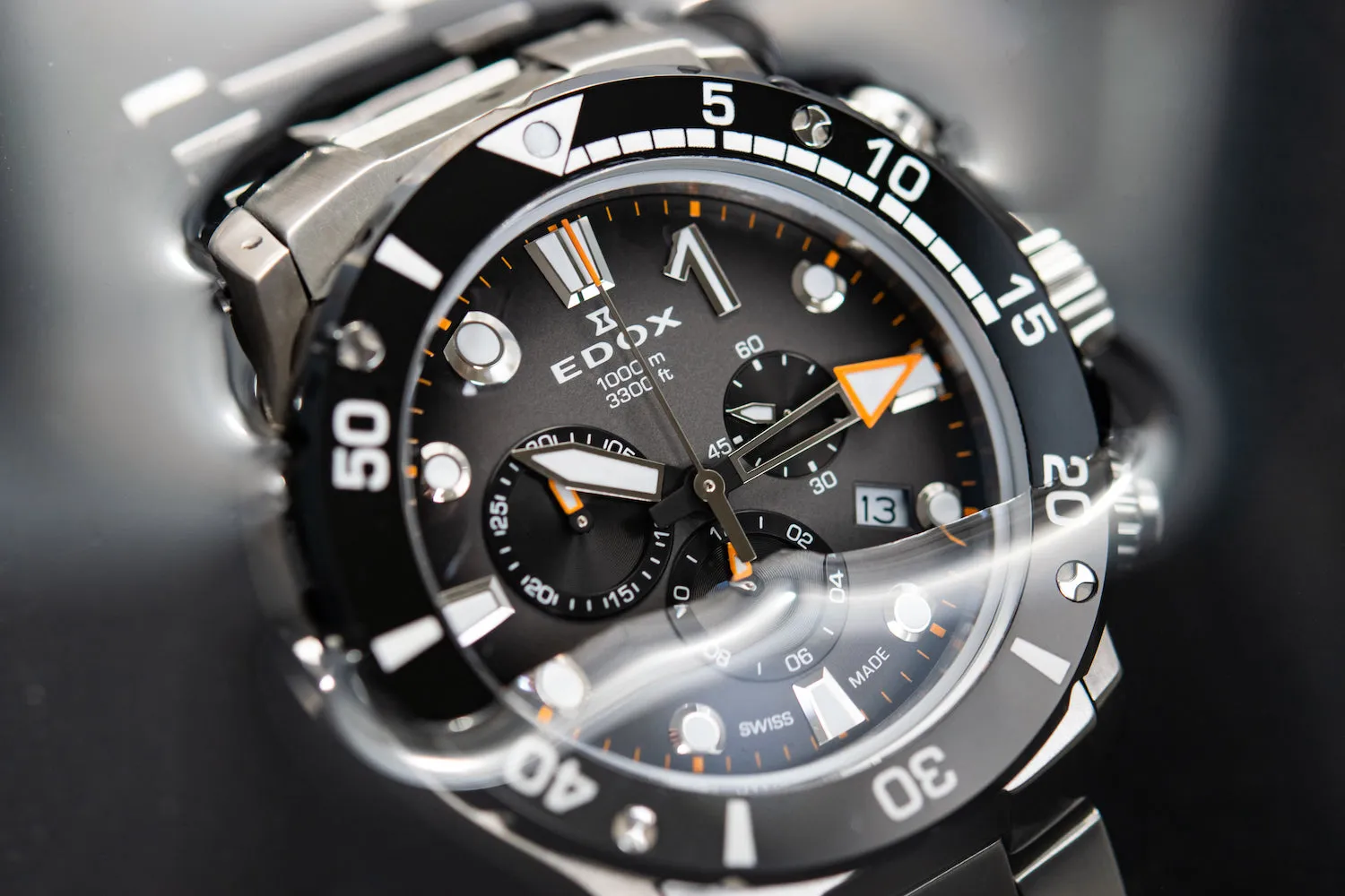 Edox Uhren Edox CO-1 Chrono Quarz Titan Armbanduhr
