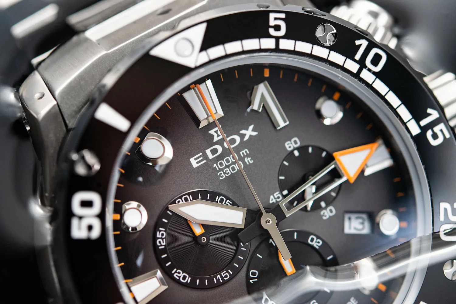 Edox Uhren Edox CO-1 Chrono Quarz Titan Armbanduhr