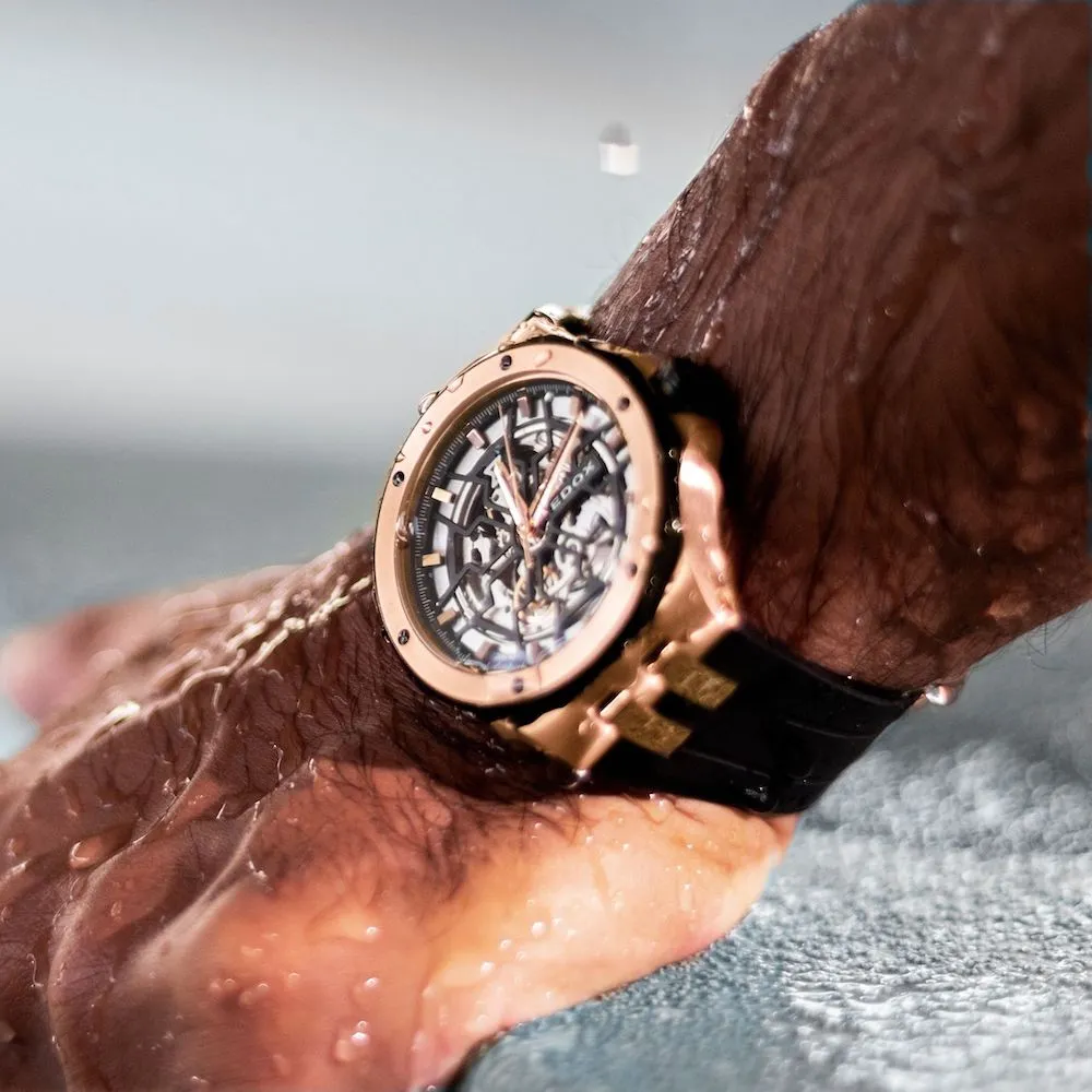 Edox Uhren Edox Delfin Mecano 3 Zeiger Skelettuhr