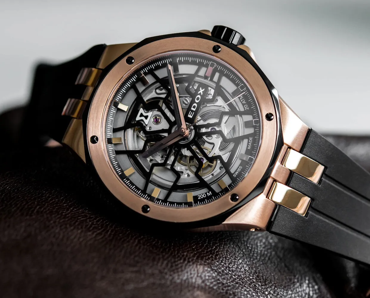 Edox Uhren Edox Delfin Mecano 3 Zeiger Skelettuhr