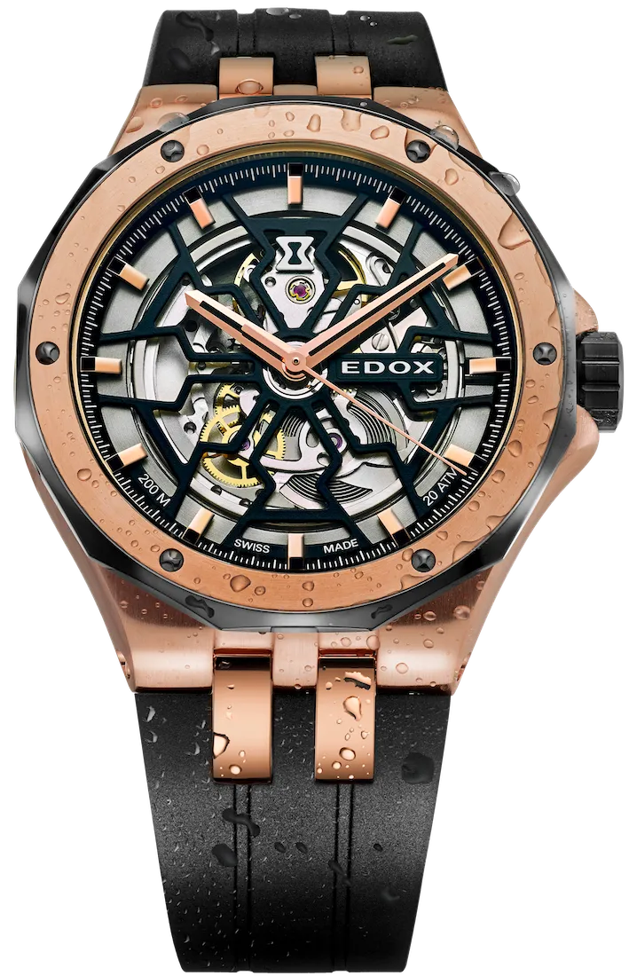 Edox Uhren Edox Delfin Mecano 3 Zeiger Skelettuhr