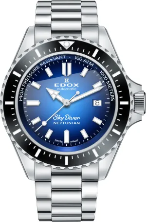 Edox Uhren Edox Skydiver Neptunian Automatik Uhr mit 3 Zeigern