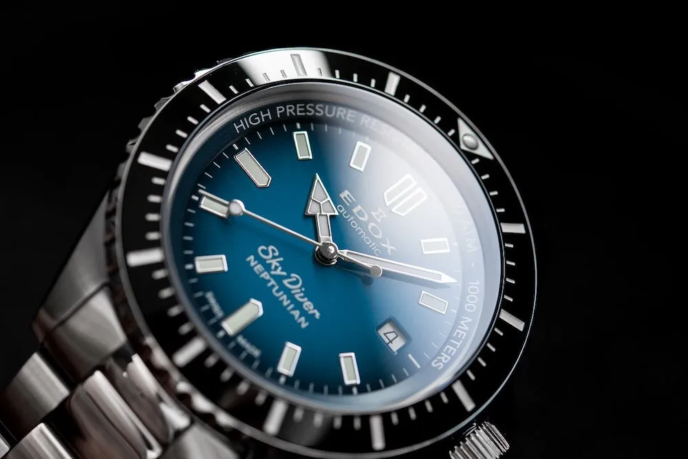 Edox Uhren Edox Skydiver Neptunian Automatik Uhr mit 3 Zeigern