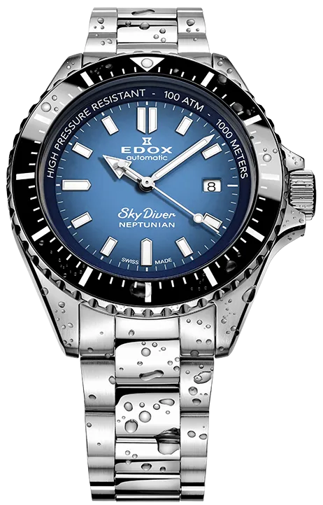 Edox Uhren Edox Skydiver Neptunian Automatik Uhr mit 3 Zeigern