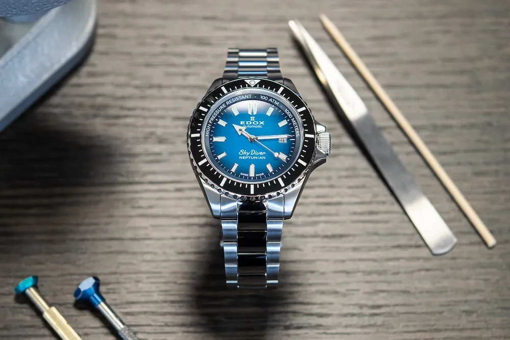 Edox Uhren Edox Skydiver Neptunian Automatik Uhr mit 3 Zeigern