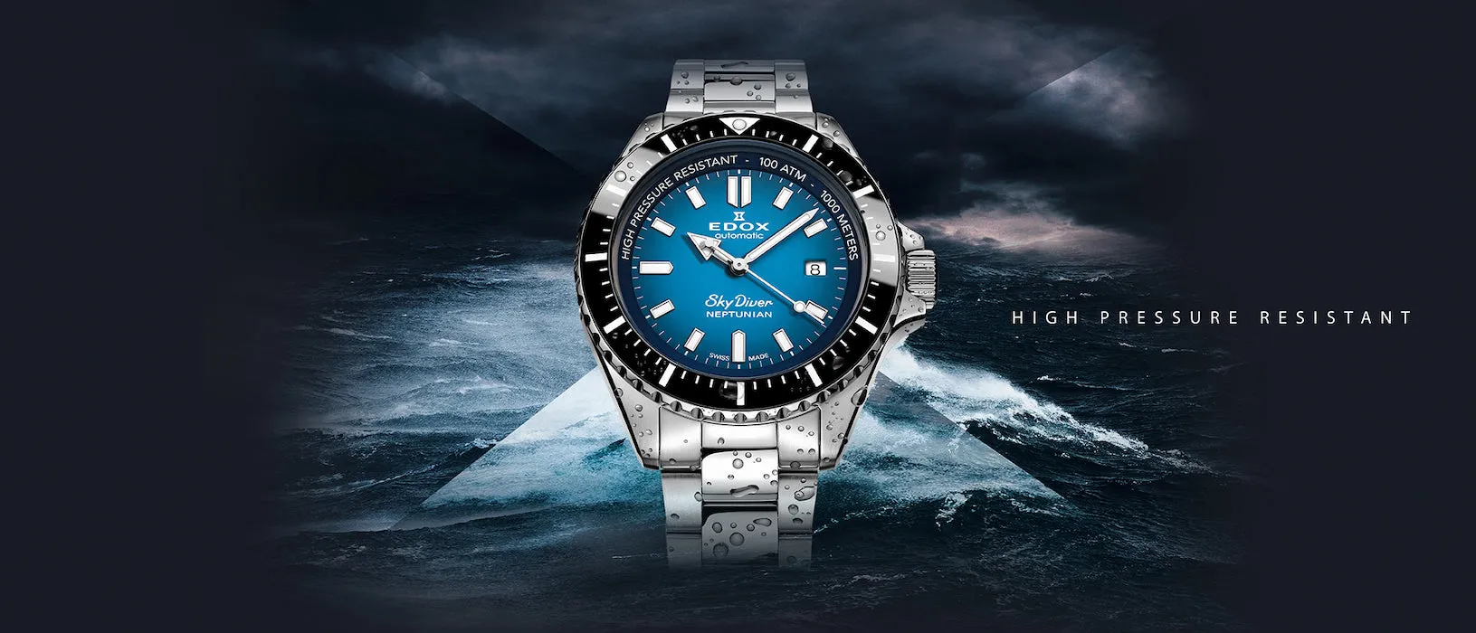 Edox Uhren Edox Skydiver Neptunian Automatik Uhr mit 3 Zeigern