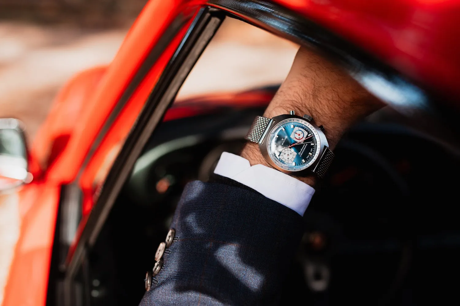 Edox Uhren Edox Sportsman Chronographe Automatik Blau Limitierte Auflage Uhr