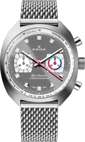 Edox Uhren Edox Sportsman Chronographe Automatik Grau Limitierte Auflage Uhr