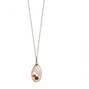 Elements Silber Roségold Platte Quilling Swarovski Rauchtopas Anhänger P4538Y Anfänge Schmuck