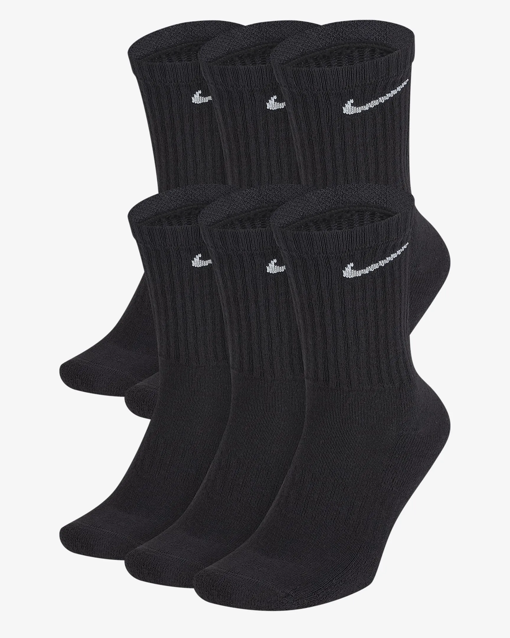 Tägliche gepolsterte Crew-Socken (6 Paar)