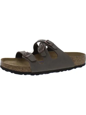 Florida BS Damen Leder Slides Fußbett Sandalen