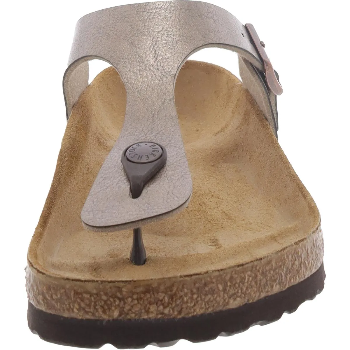 Gizeh Damen Leder-Metallic-String-Sandalen