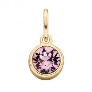 Vergoldetes Leichtes Amethyst Swarovski Kristall Anhänger Anfangs Schmuck