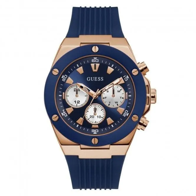 Guess Herren Sport Edelstahl Uhr Blau GW0057G2