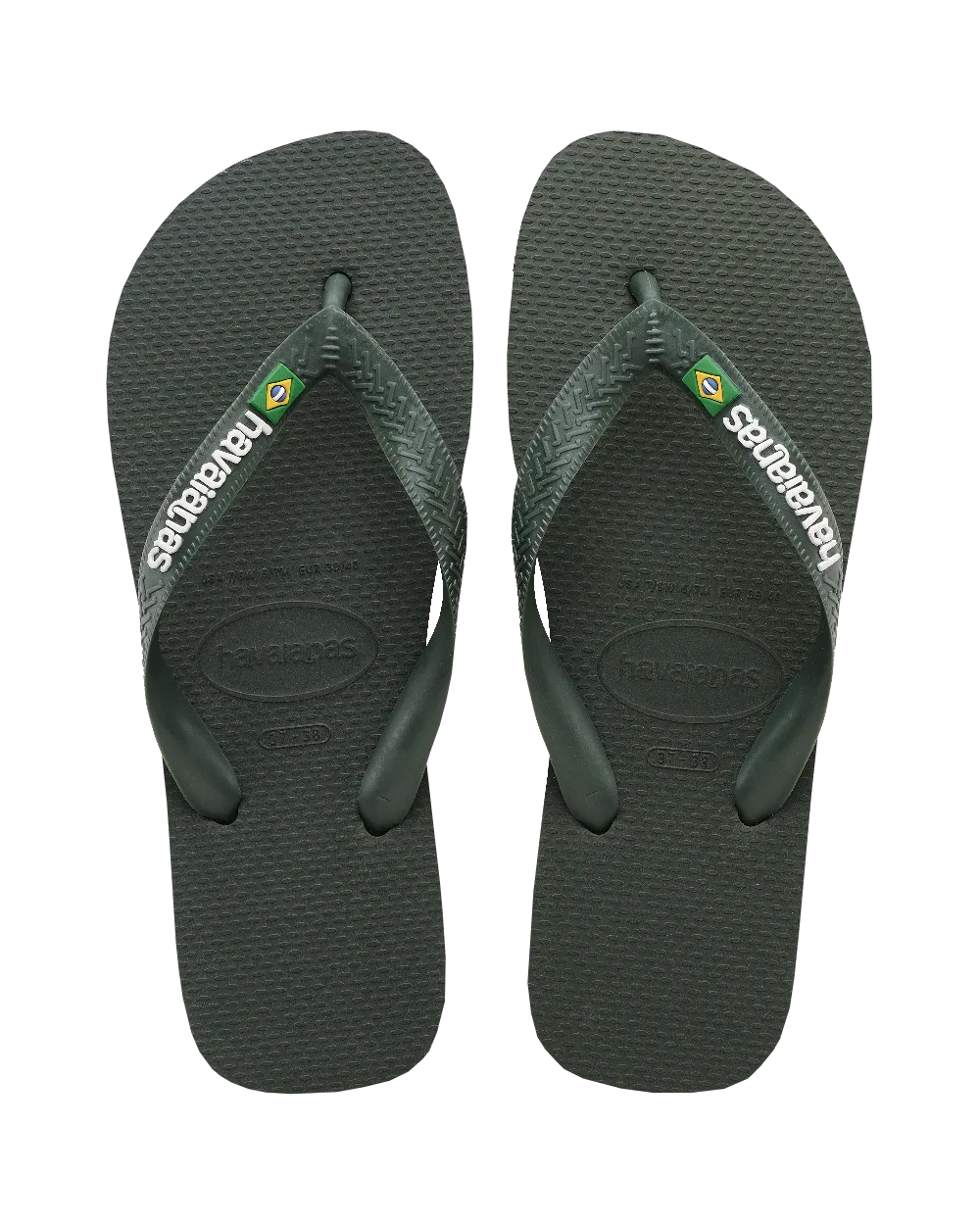 Havaianas Schuhe Brasilien Logo Flip-Flops in Olivgrün